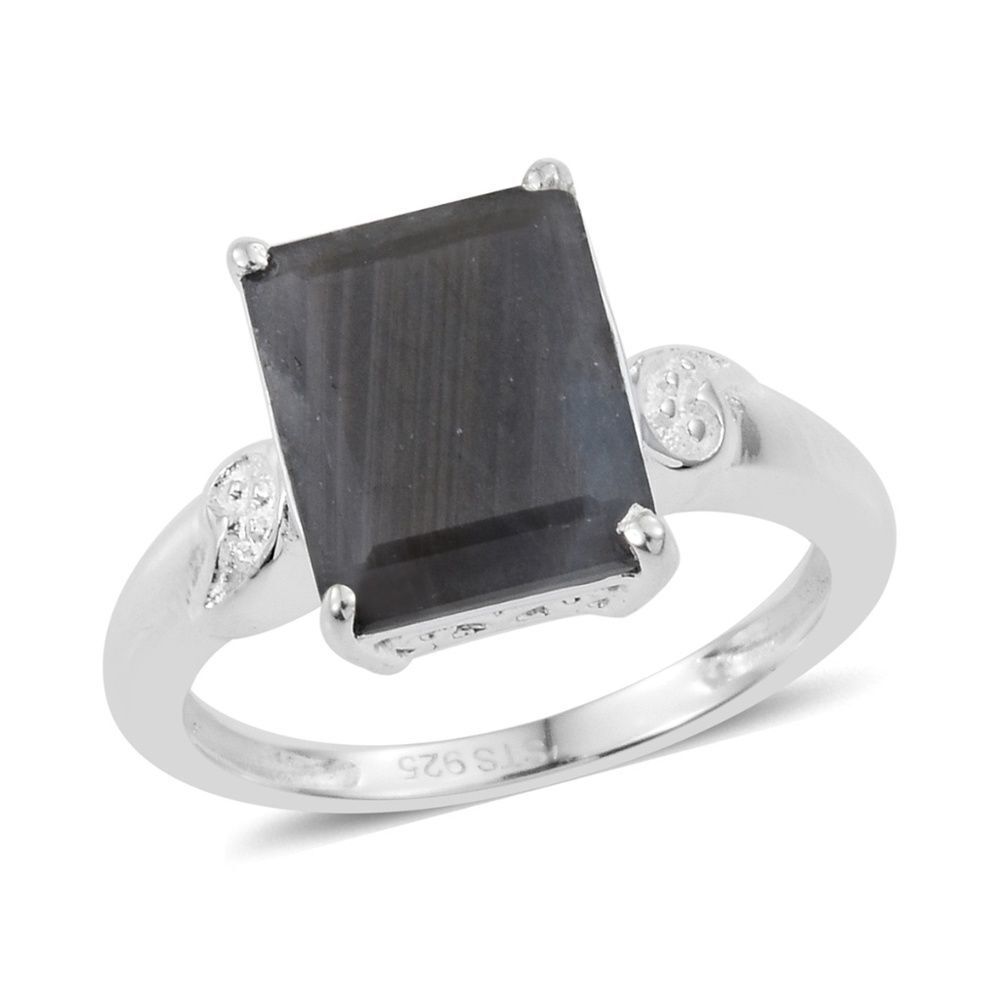 Natural Silver Sapphire Sterling Silver Ri…